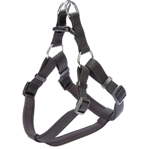 Doggie Konforlu Dokumadan El Yapımı Ronin Model Köpek Göğüs Tasması L-2x55-65cm - Black ürün görseli 1