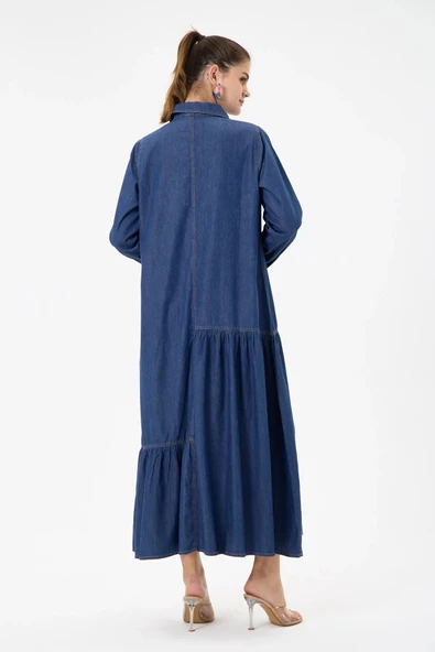 invee Kot Elbise NAVY 7162 - Resim 2