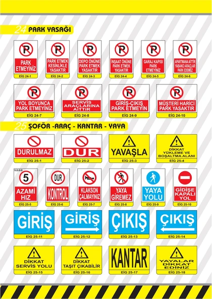 PVC 0,50 mm  DUR İkaz Levhası  - (2 Adet) ürün görseli 1