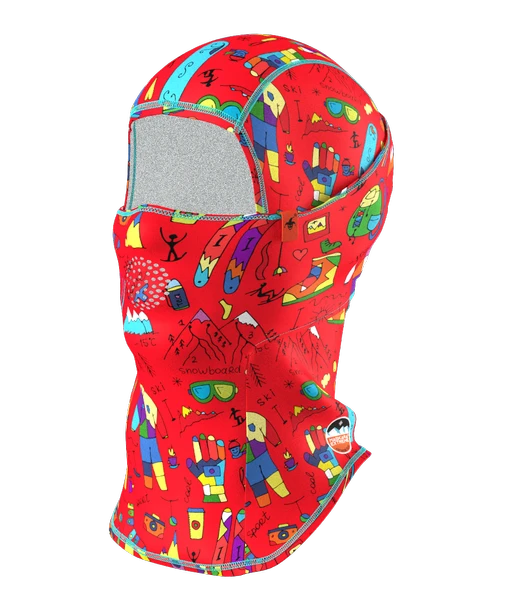 Kids Pro Balaklava Baskılı Su İtici özellikli(DWR) Snowboard Kayak, Motosiklet, Bisiklet Kar Maskesi ürün görseli 1