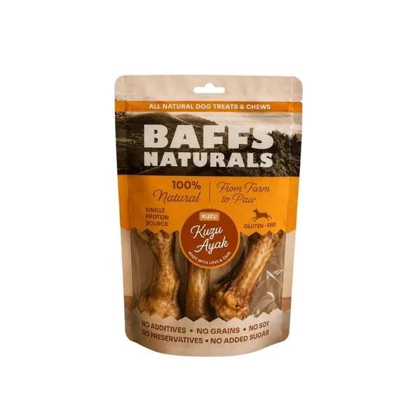 Baffs Naturals Kuzu Ayak Köpek Ödülü 3'lü Paket 300 Gr ürün görseli 1