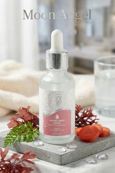 Skın Balancer Serum 30 ml Tüm Cilt Tipleri İçin Nemlendirici & Cilt Dengeleyici Yüz Serumu (Vitamin C + Kırmızı Alg) ürün görseli 1