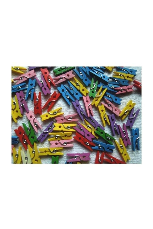 Puti Ahşap Küçük Mandal Renkli (24 Lü Paket) ürün görseli 1