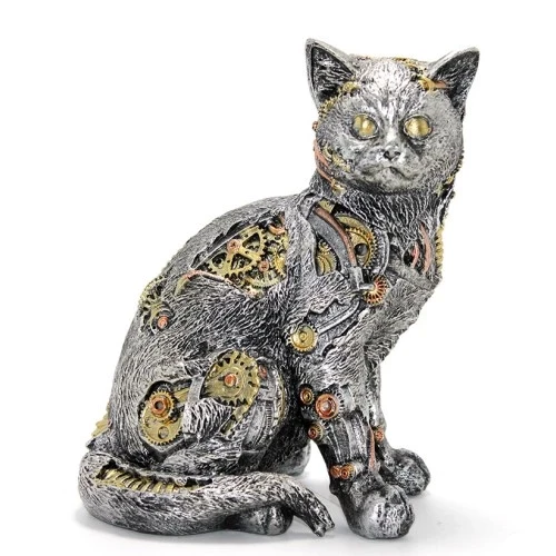 Steampunk Polyester Kedi Figürü Model 1 ürün görseli 1