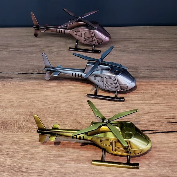 Dekoratif Metal Helikopter ürün görseli 1