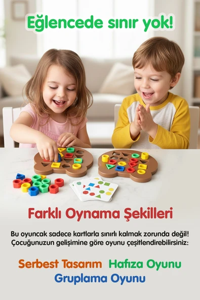Eğitici Şekil oyuncağı Ayı Geometrik Şekil parça yerleştirmeli zeka Oyuncak ürün görseli 1