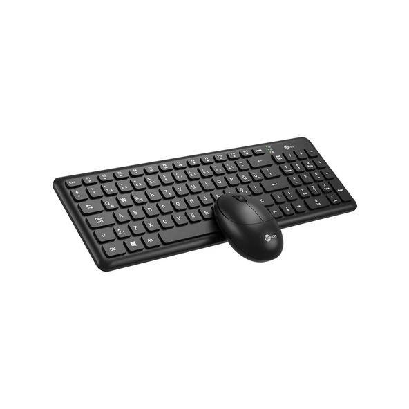 Kablosuz Türkçe Q Klavye Mouse Set – 2.4GHz USB, Sessiz Tuşlar, Ofis & Ev Kullanımı İçin Ergonomik  (SİYAH)  (Lecoo KW204 ) ürün görseli 1