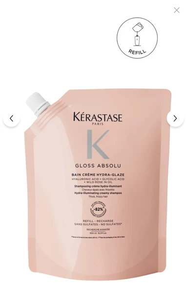 Kerastase Gloss Absolu Bain Hydra-Glaze Yeniden Doldurulabilir Paket 500 ml ürün görseli 1