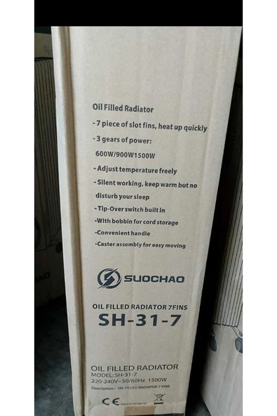 SUOCHAO SH-31-7 – 7 Kanatlı Yağlı Radyatör - Resim 3