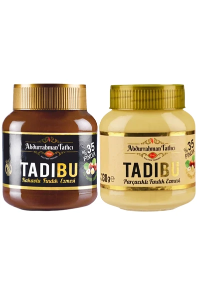 TADIBU KAKAOLU FINDIK KREMASI VE PARÇACIKLI FINDIK KREMASI 330 gr ürün görseli 1