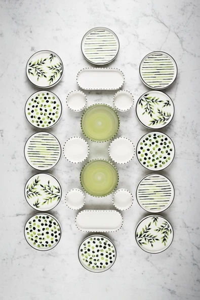Kitchen Life Greentree Stackable Kahvaltı Takımı - Lüx Kahvaltılık Sunum Seti Tabağı - Resim 2