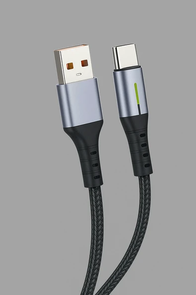 FERRO Reshurk RE-044 Usb-c & Type-c Metal Uclu 1000cm 3A Hasır Data - Şarj Kablosu ürün görseli 1