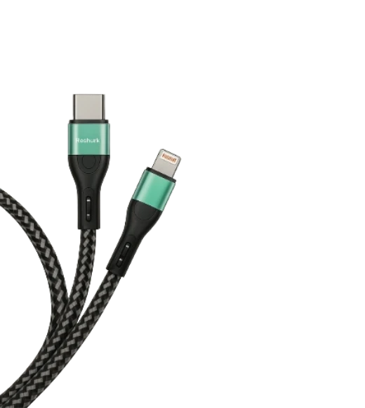 FERRO Reshurk RE-017 Type-c & Lightning 35W Metal Uclu 1000cm 3,1A Hasır Kablo ürün görseli 1