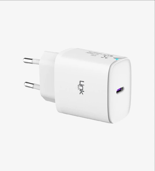 LinkTech C311 Safe Type-C Kablolu 25W Hızlı Şarj Adaptörü Beyaz ürün görseli 1