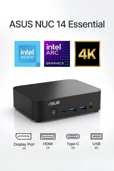 ASUS NUC14MNK97 NUC14 ESSENTIAL INTEL® PROCESSOR (RAM YOK DISC YOK)MASAÜSTÜPC ürün görseli 1