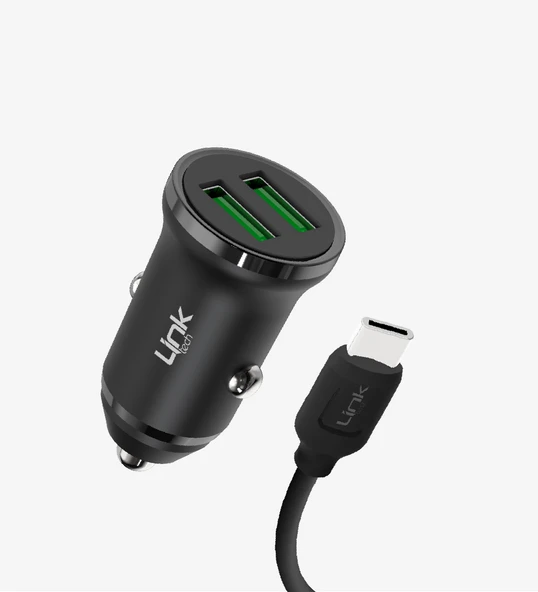 LinkTech C483 ECO Çevre Dostu Type-C Kablolu 12W Araç Şarj Aleti ürün görseli 1