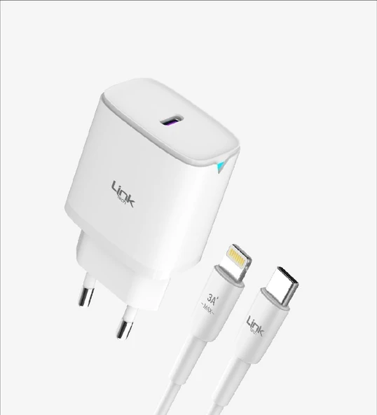 LinkTech C313 Safe Type-C Lightning Kablolu 30W Hızlı Şarj Adaptörü ürün görseli 1
