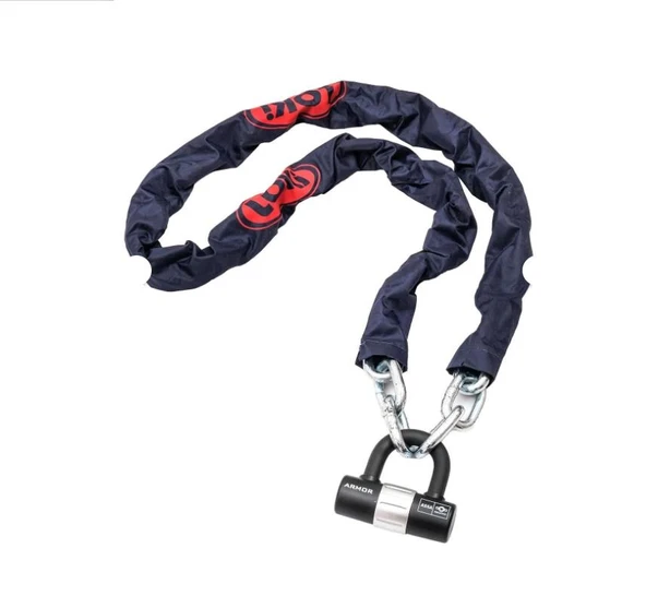 Armor Loki 812 12 Mm Kalınlık 1.50 Metre Motosiklet Scooter Zincir Kilit Armor Disk Kilidi U Bar ürün görseli 1