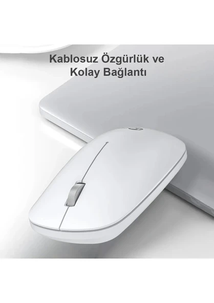 Lenovo Lecoo WS214 Sessiz Ergonomik Kablosuz Mouse – 2.4GHz Optik, USB Alıcılı, Hassas DPI, Ofis & Laptop Uyumlu (BEYAZ) ürün görseli 1
