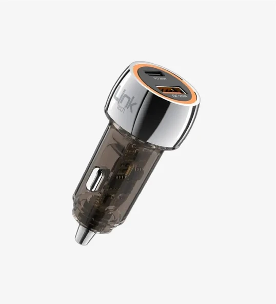 Linktech C436 55W Dual PD30W + QC25W Şeffaf Araç Şarj Adaptörü ürün görseli 1