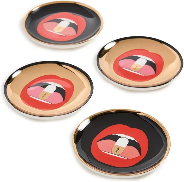 Jonathan Adler Full Dose Bardak Altlığı, Untersetzer, Porzellan, Multicolor ürün görseli 1