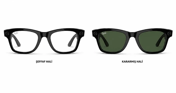 RAY-BAN META WAYFARER GEN2 RW4012 ŞEFFAF-YEŞİL RENK GEÇİŞLİ S53(L) PARLAK ÇERÇEVELİ ürün görseli 1