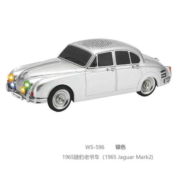 WS-596 Nostaljik Araba Görünümlü Bluetooth,Hafıza Kartı,Usb Bellek,Aux Ve Radyo Destekli Hoparlör (BEYAZ) ürün görseli 1
