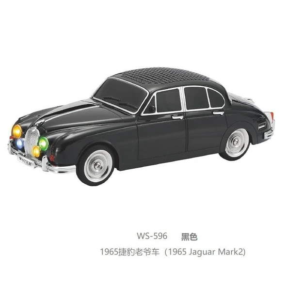 WS-596 Nostaljik Araba Görünümlü Bluetooth,Hafıza Kartı,Usb Bellek,Aux Ve Radyo Destekli Hoparlör (SİYAH) ürün görseli 1