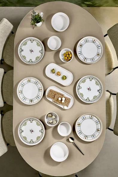 Kitchen Life 14 Parça 6 Kişilik Country Kahvaltı Takımı-Lüx Kahvaltılık Sunum Seti Tabağı ürün görseli 1