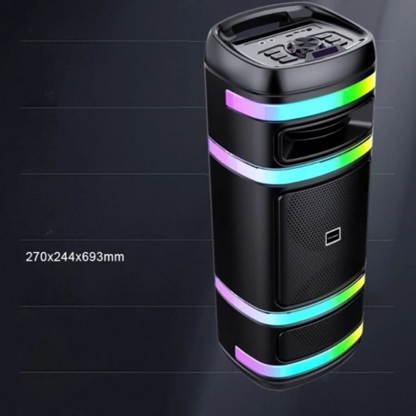 Kablosuz Mikrofonlu Hoparlör - Party Box Speaker - Resim 3