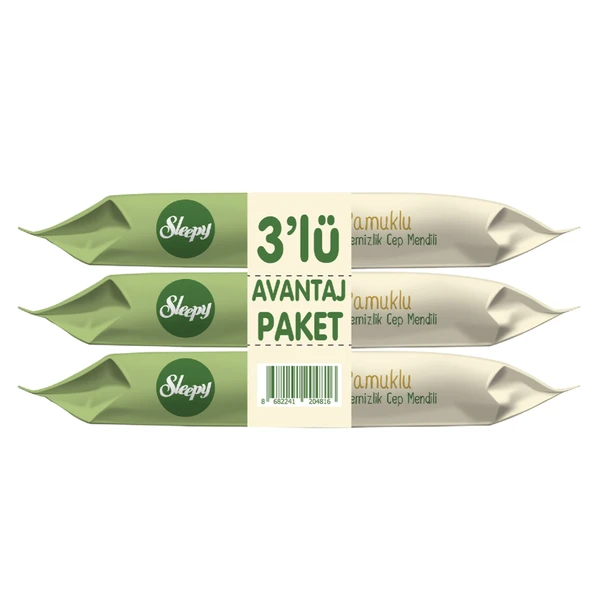 ŞeyliŞeyler - Sleepy Doğal Organik Temizlik Cep Mendili 45 Yaprak - (3 Paket) ürün görseli 1
