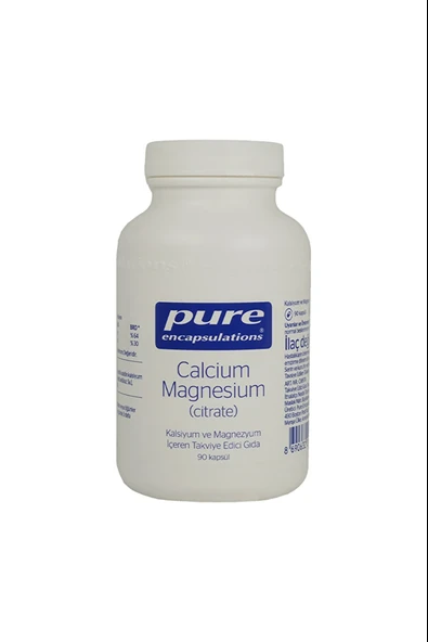Pure Encapsulations Calcium Magnesium Citrate Aromasız 90 Kapsül ürün görseli 1