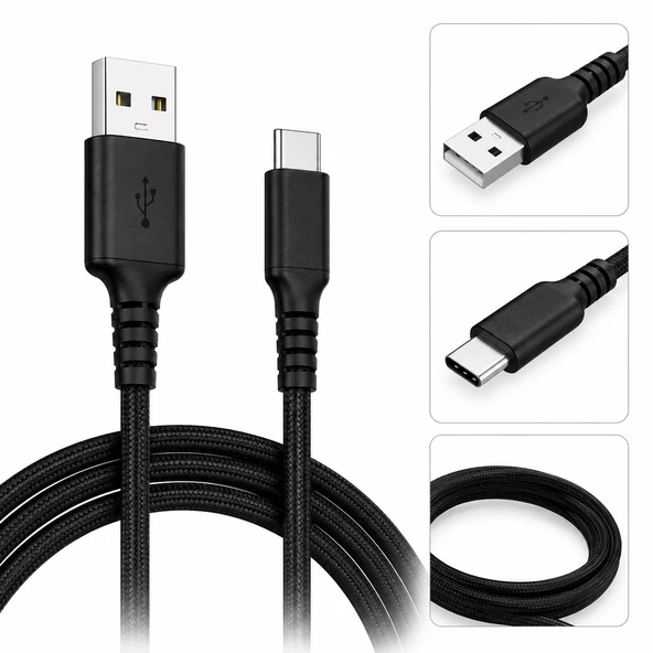FERRO Reshurk RE-053 Usb-c & Type-c Ledli 1000cm 3A Hızlı Data - Şarj Hasır Kablo ürün görseli 1