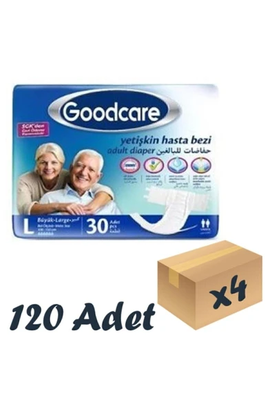 GOODCARE Bel Bantlı Yetişkin Hasta Bezi Large 30'lu 4 Paket 120 Adet ürün görseli 1