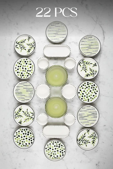 Kitchen Life Greentree Stackable Kahvaltı Takımı - Lüx Kahvaltılık Sunum Seti Tabağı ürün görseli 1