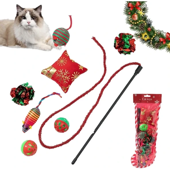 Yılbaşı Konseptli Kedi Oyuncak Seti ürün görseli 1