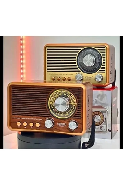 Nostaljik Radyo Görünümlü Bluetooth,Hafıza Kartı,Usb Bellek,Aux Ve Radyo Destekli Hoparlör KAHVERENGİ ( NS-6676BT ) ürün görseli 1