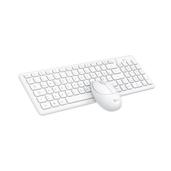 Kablosuz Türkçe Q Klavye Mouse Set – 2.4GHz USB, Sessiz Tuşlar, Ofis & Ev Kullanımı İçin Ergonomik (BEYAZ) (Lecoo KW204 ) ürün görseli 1