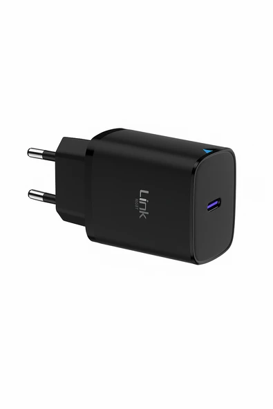 LinkTech C311 Safe Type-C Kablolu 25W Hızlı Şarj Adaptörü Siyah ürün görseli 1