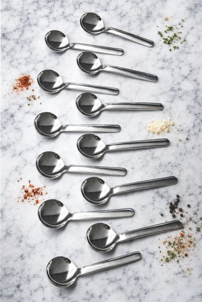 Kitchen Life 12'li Paslanmaz Çelik Baharat Kaşığı ,Kahve ve Şeker Kaşığı 8 cm ürün görseli 1