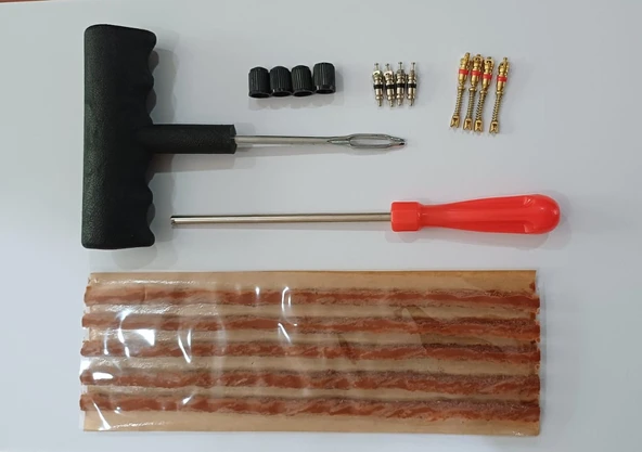 Dubleks Lastik Tamir Seti: 5 Ad 20cm fitil, Plastik Fitil Atma, İğne sökücü, İğne, kapak ürün görseli 1