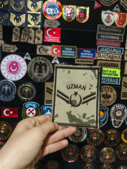 Çöl Desenli Jandarma Uzman Çavuş 12 cm x 9 cm Nakış Yeni Model ürün görseli 1