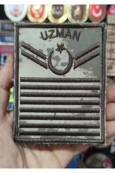 Çöl Desenli Jandarma Uzman Çavuş 8 Kademeli 12 cm x 9 cm Nakış Yeni Model ürün görseli 1