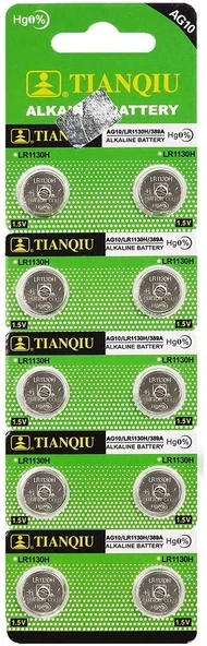 Buton Pil - Saat Lazer Hesap Makinesi Pili 10lu Paket Ag10 - Lr1130h - 389a -1.55v ürün görseli 1