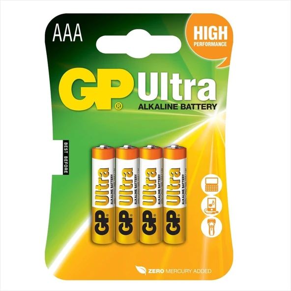 Gp Ultra Alkalin Aaa İnce Kalem Pil 4lü ürün görseli 1