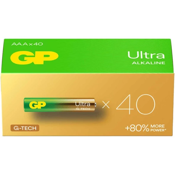 Gp Ultra Alkalin Aaa İnce Kalem Pil 40'lı Paket ürün görseli 1