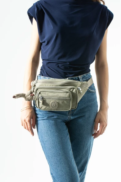 Unisex Çok Cepli, Su Geçirmez, Çapraz Askılı Bel Çantası (Freebag) Vizon Model: 571-7J ürün görseli 1