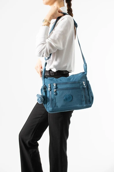 Çapraz Askılı Ultra Hafif Çok Cepli Omuz Çantası Mavi (Model: 571-6L)  ürün görseli 1