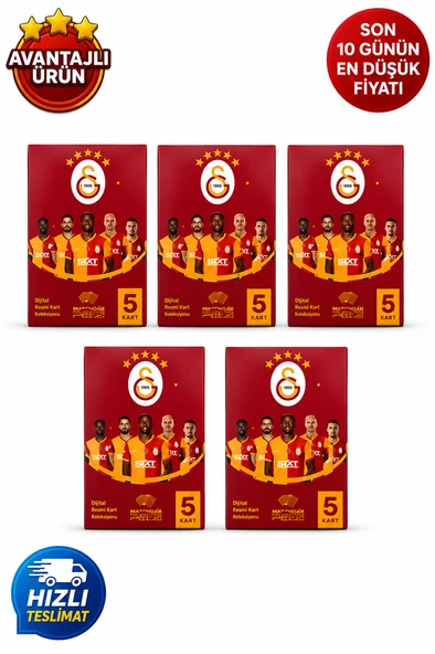 Mythos Cards Mythos Rise Galatasaray Lisanslı Futbolcu Kartları 2025 - 2026 Sezon (5 Paket 25 Kart) ürün görseli 1