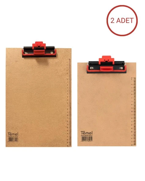 Temel A4 ve A5 Ahşap Sekreterlik Otomatik Mekanizmalı Kalem Tutma Aparatlı 2li Set ürün görseli 1